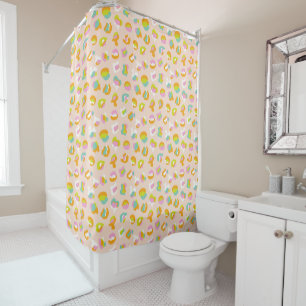 Cute Leopard Print Cheetah Spots Pattern Pink Shower Curtain