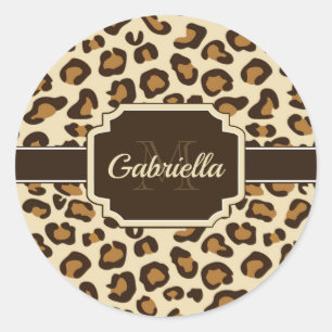 Cute Leopard Print Classic Round Sticker