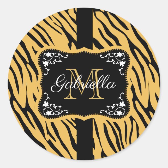 Cute Leopard Print Classic Round Sticker (Front)