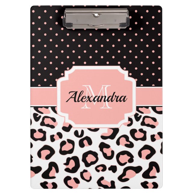 Cute Leopard Print Clipboard (Front)