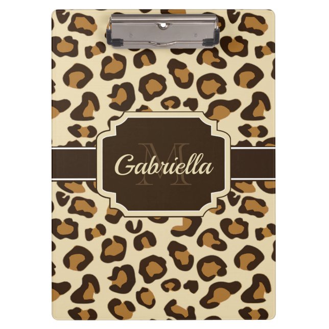 Cute Leopard Print Clipboard (Front)