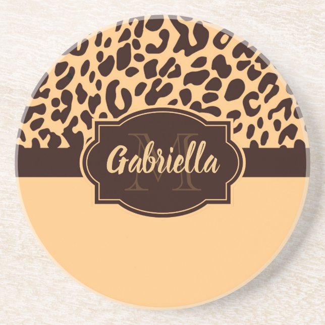 Cute Leopard Print Coaster (Front)