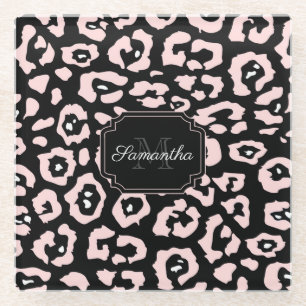Cute Leopard Print Glass Coaster