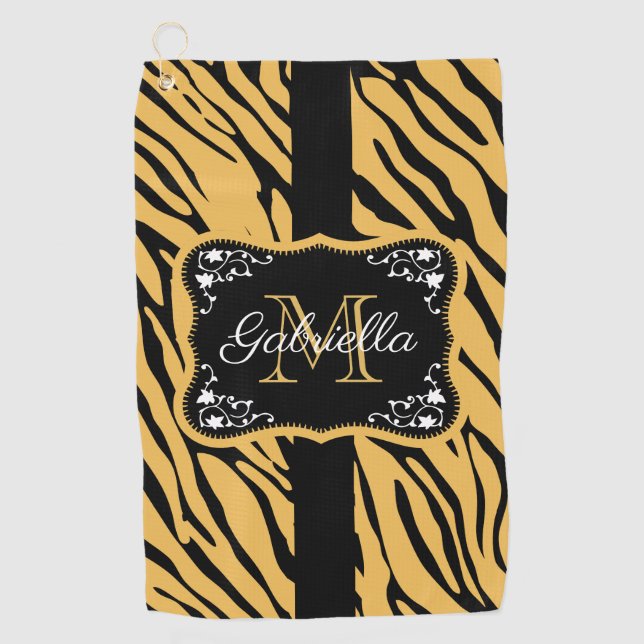Cute Leopard Print Golf Towel (Front)