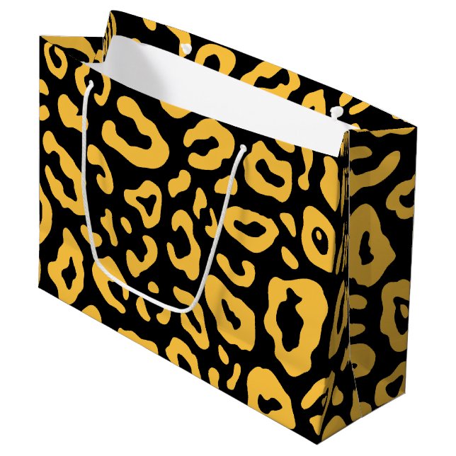 Cute Leopard Print Large Gift Bag (Front Angled)