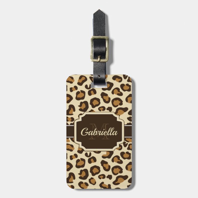 Cute Leopard Print Luggage Tag (Front Vertical)