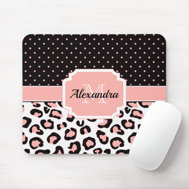 Cute Leopard Print Mouse Pad (With Mouse)
