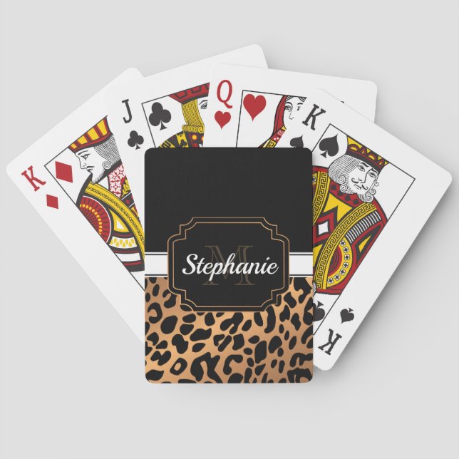 Cute Leopard Print Playing Cards (Back)