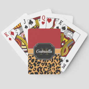 Cute Leopard Print Playing Cards