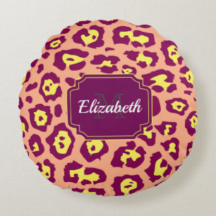 Cute Leopard Print Round Cushion