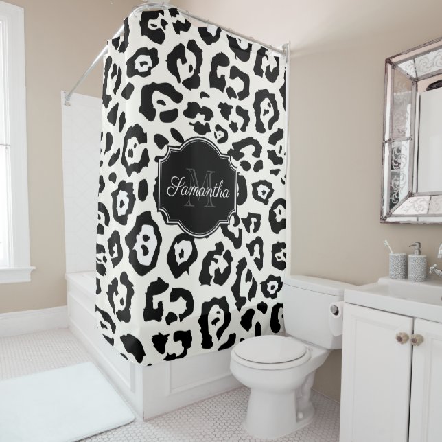 Cute Leopard Print Shower Curtain (In Situ)