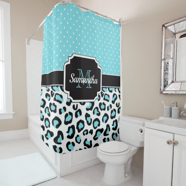 Cute Leopard Print Shower Curtain (In Situ)