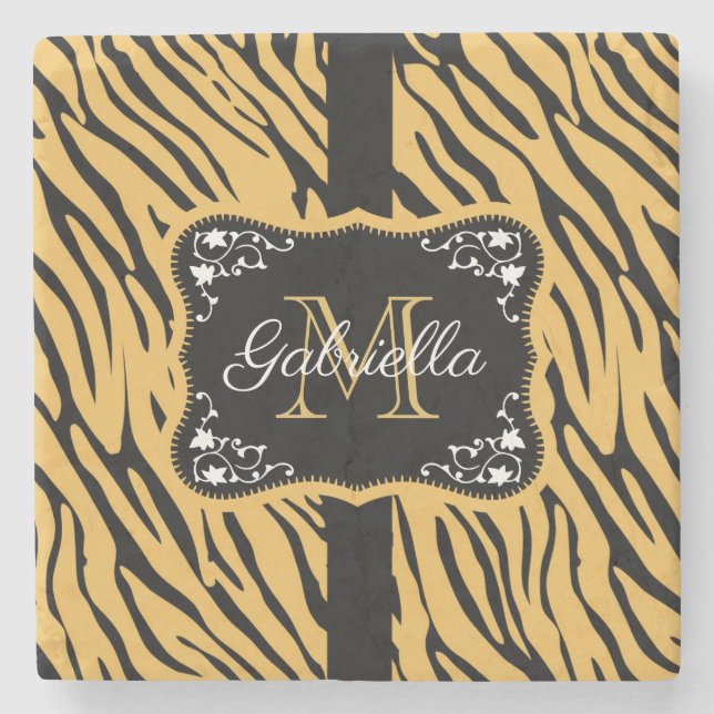 Cute Leopard Print Stone Coaster (Front)