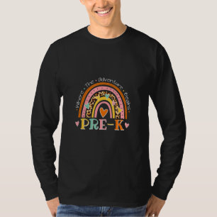 Cute Leopard Rainbow Pre K Where The Adventure Beg T-Shirt