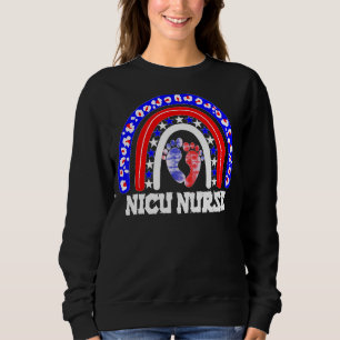 Cute Leopard Rainbow Usa Flag Tie Dye Nicu Nurse 4 Sweatshirt