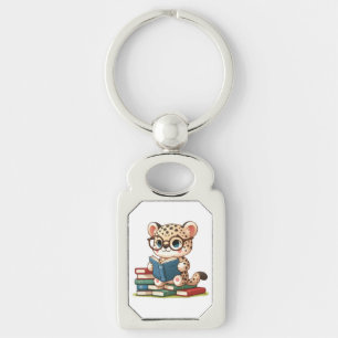 Cute Leopard Reading Key Ring