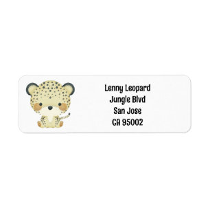 Cute leopard return address label
