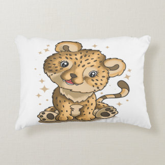 cute leopard sitting illustration design decorative cushion