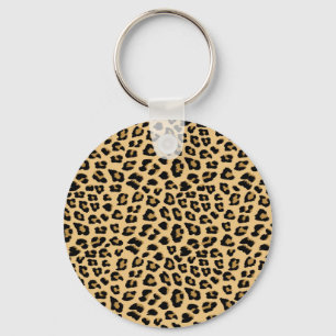 Cute Leopard Spots Cat Animal Print Pattern Key Ring