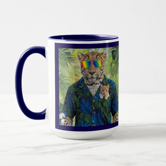 Cute Leopard/Tabby Decorative Mug (Left)