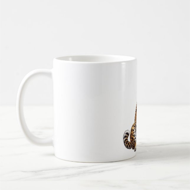 Cute Leopard with Iced Coffee Heart Sunglasses gum Mug (Left)