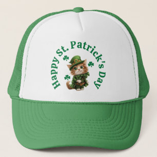 Cute Leprechaun Cat Happy St. Patrick's Day Trucker Hat