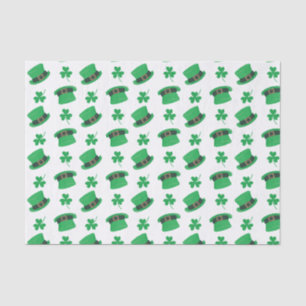Cute Leprechaun hats and shamrocks pattern Tissue Paper