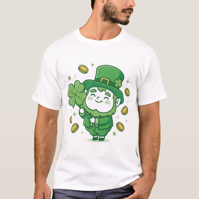 Cute Leprechaun Lucky Clover Shirt (Front)