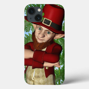Cute Leprechaun Shamrock Irish Folklore Art iPhone 13 Case