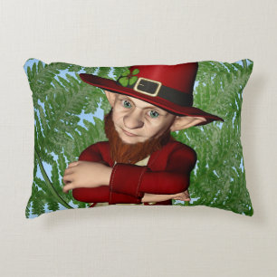 Cute Leprechaun Shamrock Irish Folklore Art Decorative Cushion