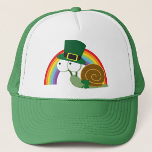 Cute Leprechaun Snail Trucker Hat