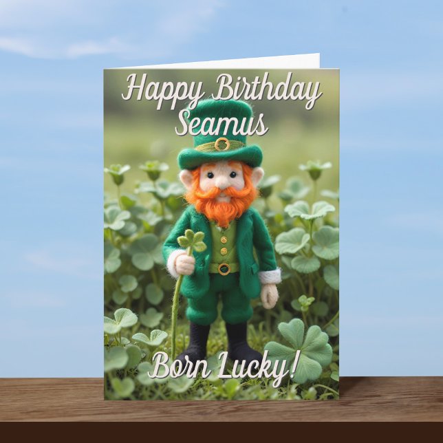 Cute Leprechaun St Patrick's Day Birthday Card (Best birthdays happen on March 17th! Add your name and birthday greeting!)