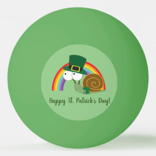 Cute Leprechaun St. Patrick's Day Snail Ping Pong Ball