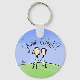Cute Lesbian Couple Guess What Key Ring
