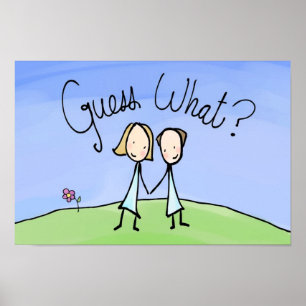 Cute Lesbian Couple Guess What Poster