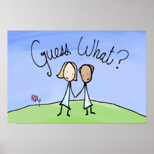 Cute Lesbian Couple Guess What Poster