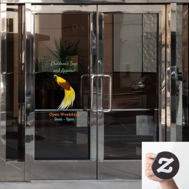Cute lesser bird of paradise illustration (Office Door)