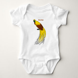 Cute lesser bird of paradise illustration baby bodysuit