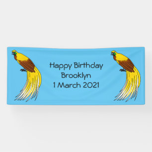 Cute lesser bird of paradise illustration banner