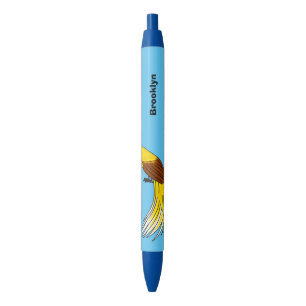 Cute lesser bird of paradise illustration black ink pen