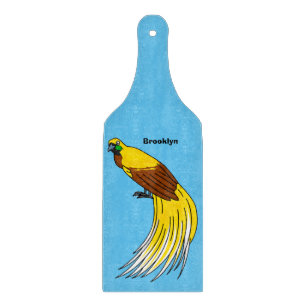 Cute lesser bird of paradise illustration  cutting board