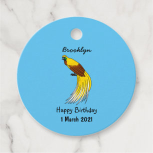 Cute lesser bird of paradise illustration favour tags