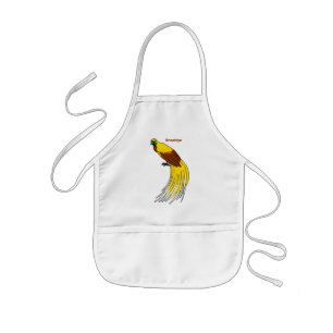 Cute lesser bird of paradise illustration kids apron