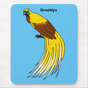 Cute lesser bird of paradise illustration mouse pad