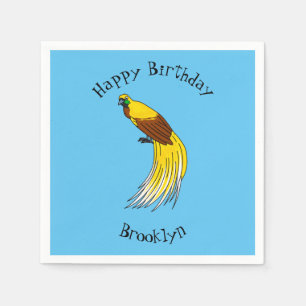 Cute lesser bird of paradise illustration napkin