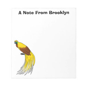 Cute lesser bird of paradise illustration notepad