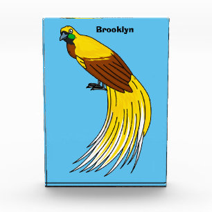 Cute lesser bird of paradise illustration photo block