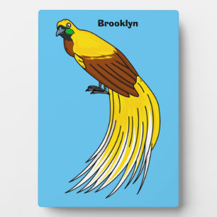 Cute lesser bird of paradise illustration plaque