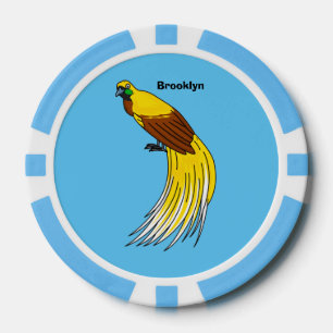 Cute lesser bird of paradise illustration poker chips