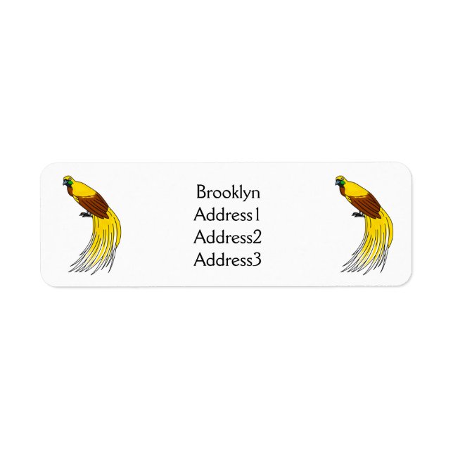 Cute lesser bird of paradise illustration return address label (Front)